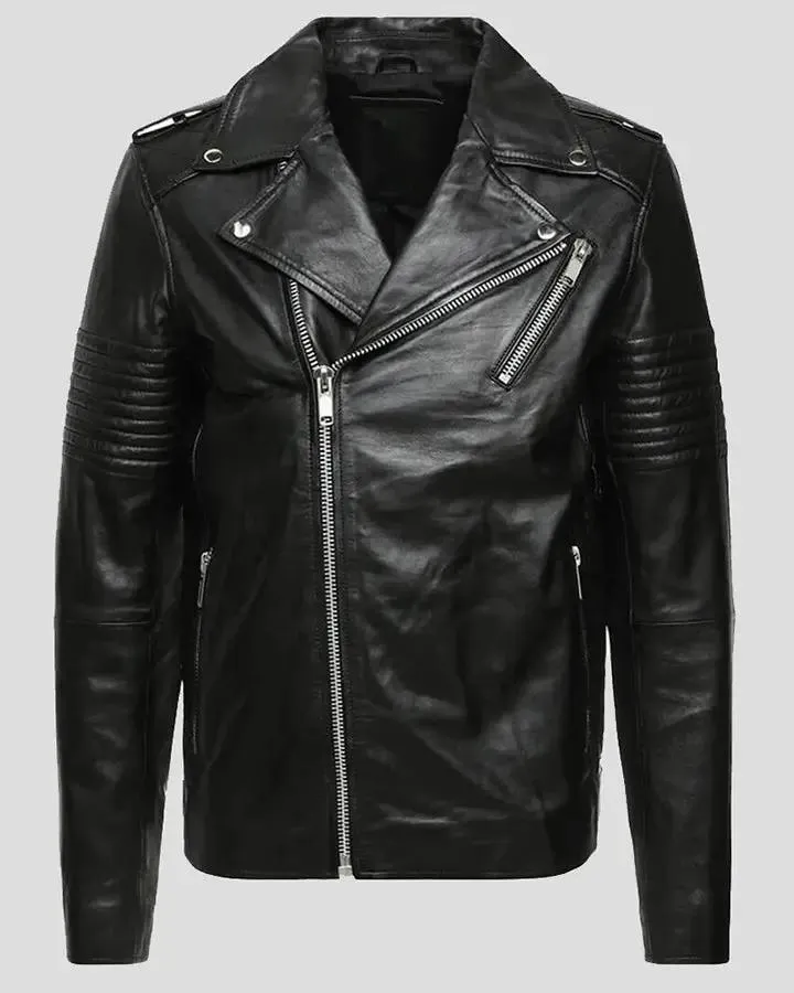 Wesley Black Quilted Leather Jacket