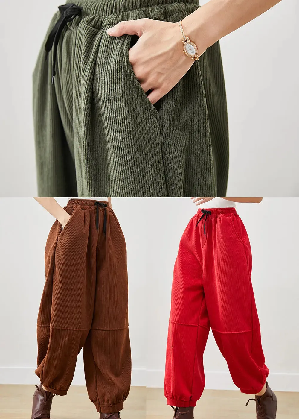 Women Corduroy Harem Pants Winter