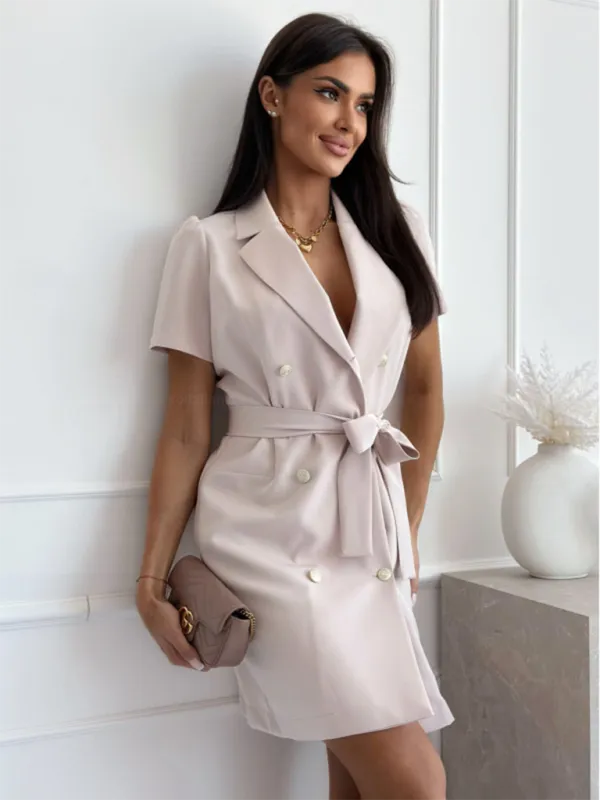 Women's Business Cocktail Notch Lapel Blazer Dress