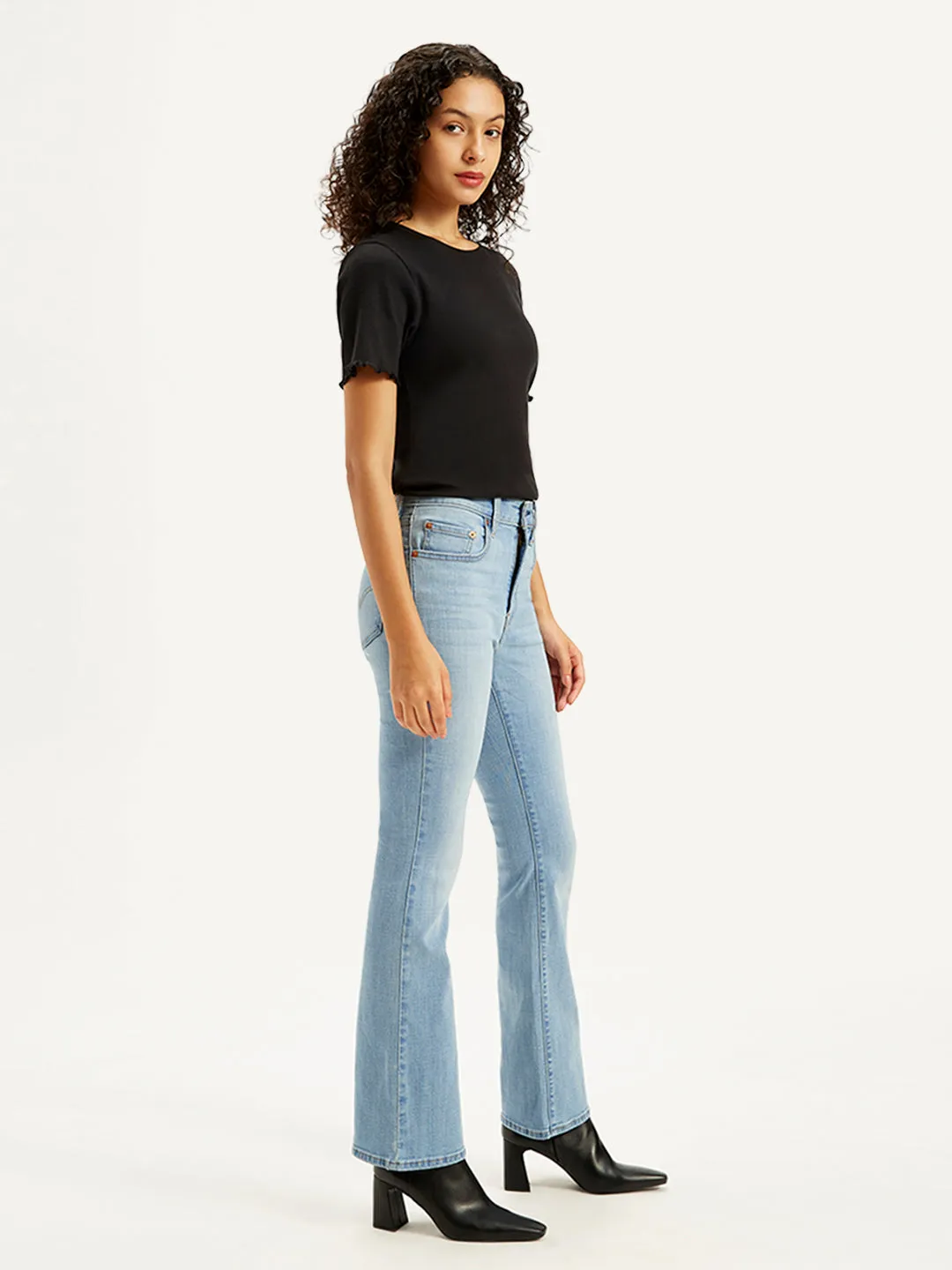 Women's High Rise 725 Slim Bootcut Fit Light Blue Jeans