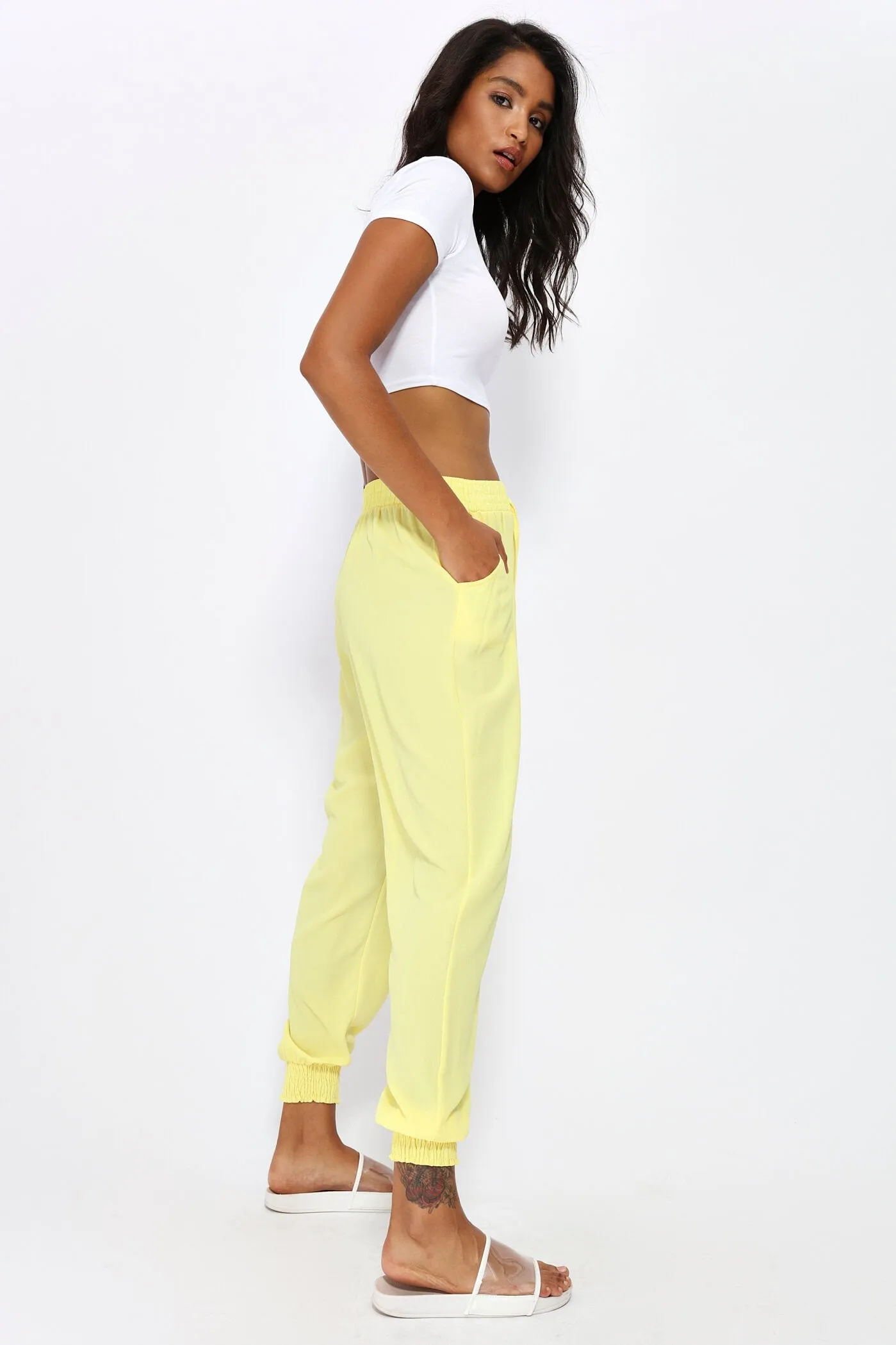 Yellow Loose Fit Harem Pants