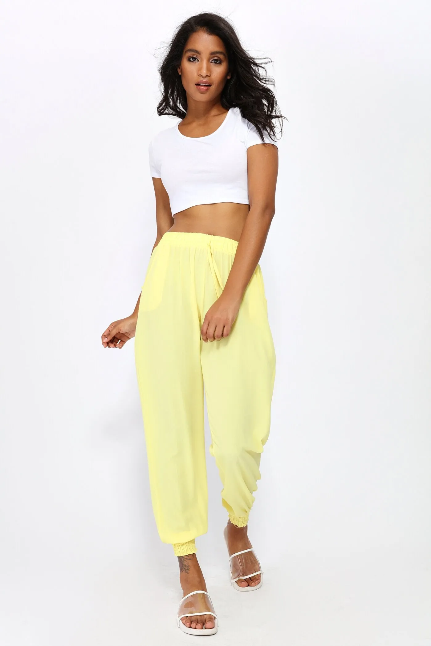 Yellow Loose Fit Harem Pants