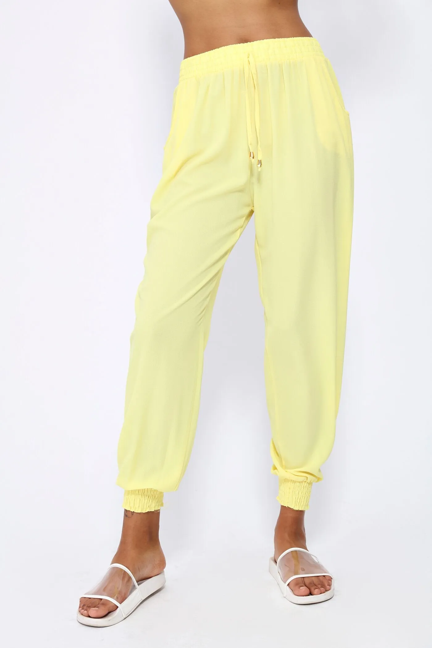 Yellow Loose Fit Harem Pants